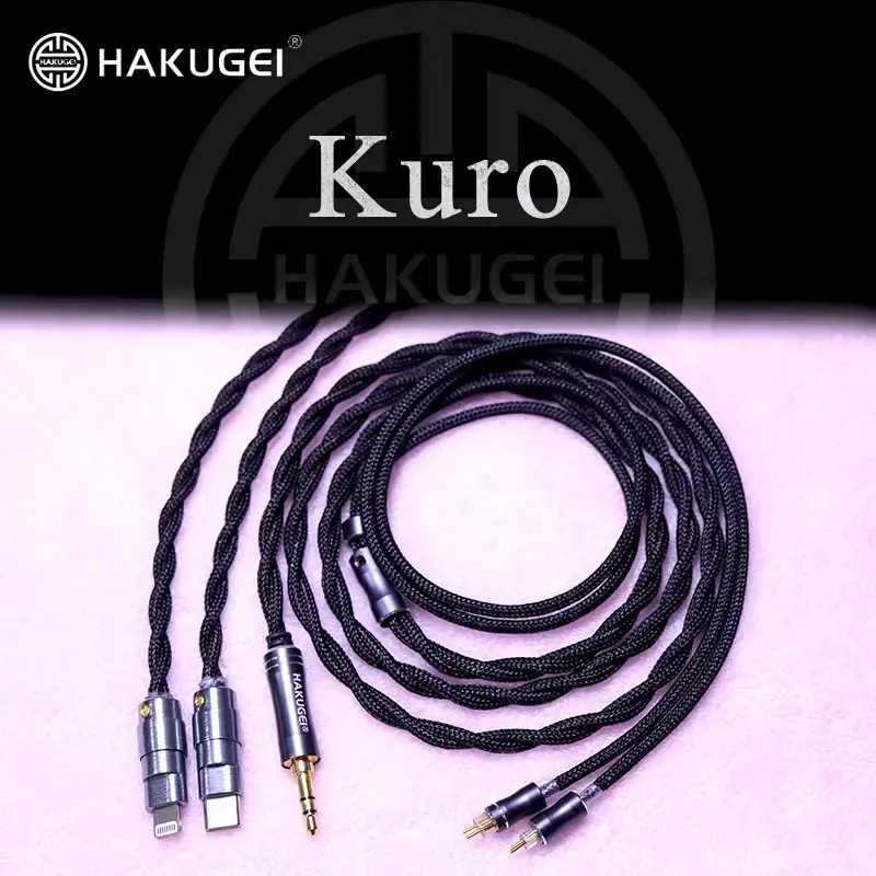Kuro найлонов екранировка литц occ меден кабел за слушалки hifi 3,5, 2,5, 4,4, КПР type-c Light-ning КПР