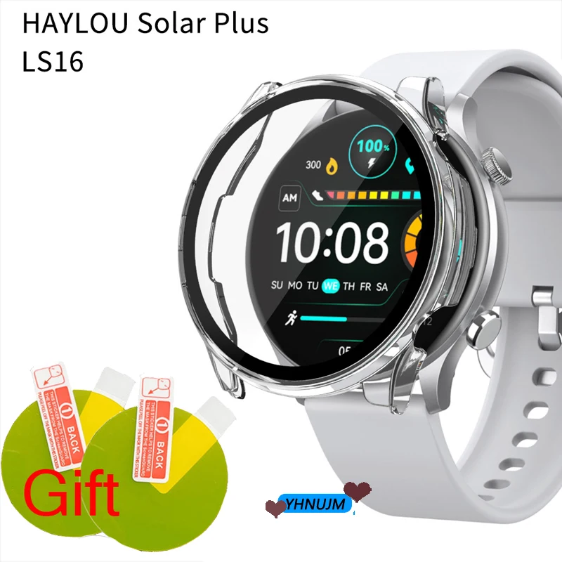 За HAYLOU Solar Plus RT3 PC Case + Защитно Фолио за smart-часовници, изработени от Закалено Стъкло за Защитно фолио HAYLOU Rt3