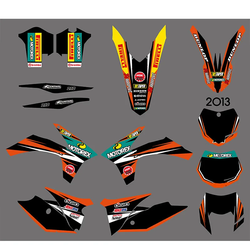 Резервни части за мотоциклети и атв аксесоари, етикети и графика за мотоциклет KTM EXC 2012 2013 Deco Kit