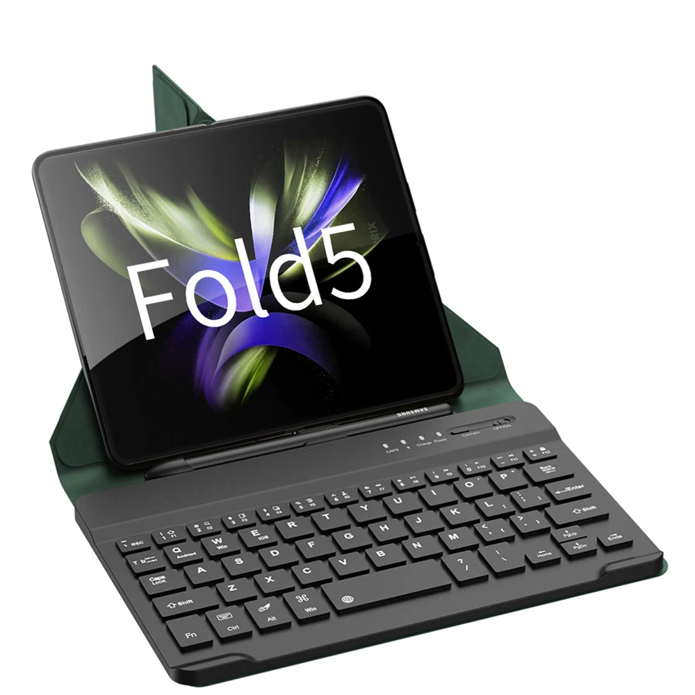 За Samsung Galaxy Z Fold 5 4 3 2 Кожен Калъф-притежателя с Безжична Клавиатура Bluetooth, Сгъваема Магнитна Капачка със Слот за химикалки