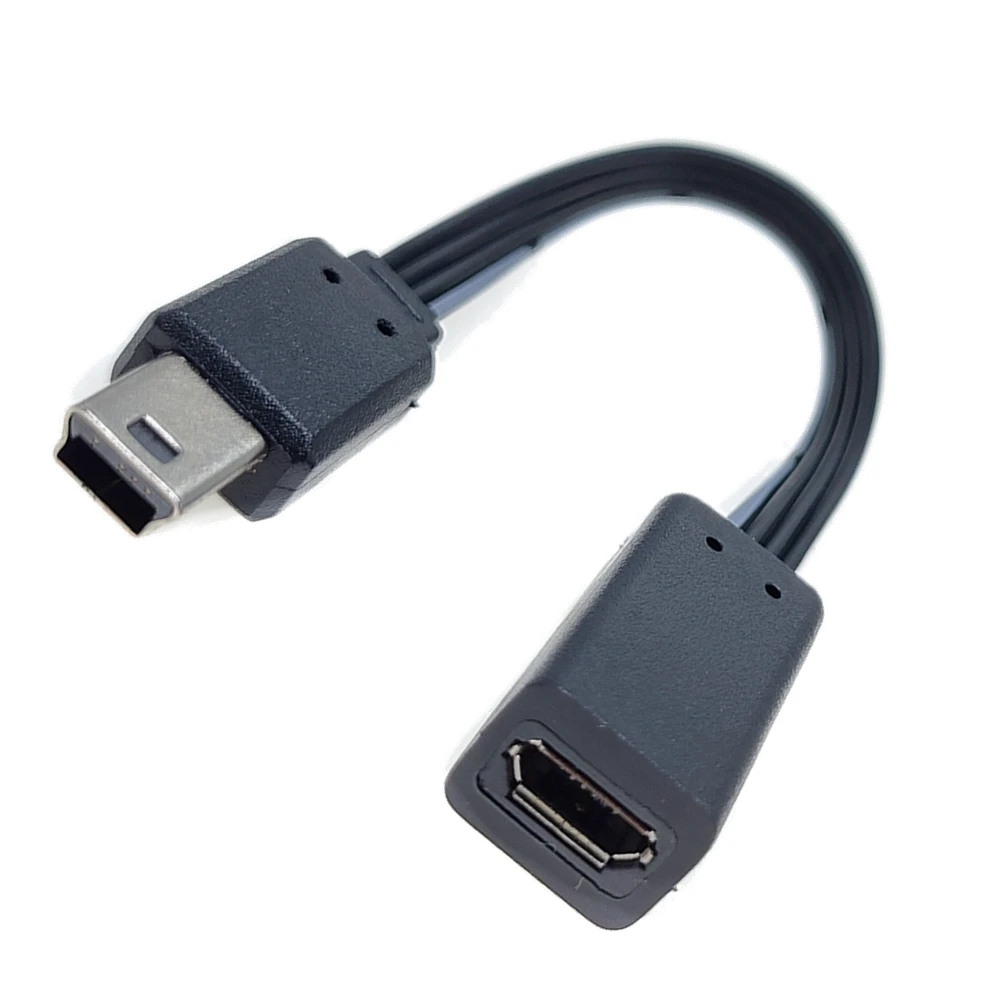 1БР Нова Черна Micro USB Жена към Mini USB Мъжки Адаптер за Зарядно Устройство Конвертор Адаптер V3 към V8 адаптер 10 СМ 20 см